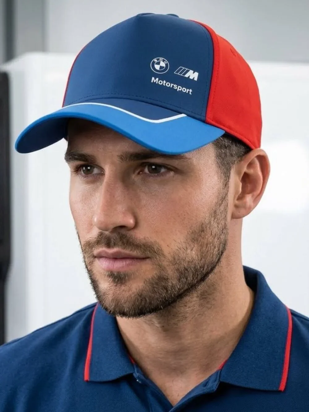 BMW M Sport M3 M5 Blue Red Puma Racing Snap Back Color Block Cap Hat NEW